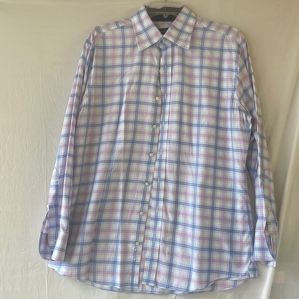 Proper Cloth Blue And Pink Button Up - image 1